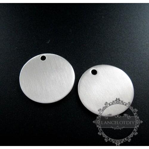 30mm thick matte brush surface round stainless steel plain plate engraving laser military tag pendant charm DIY supplies 1820309