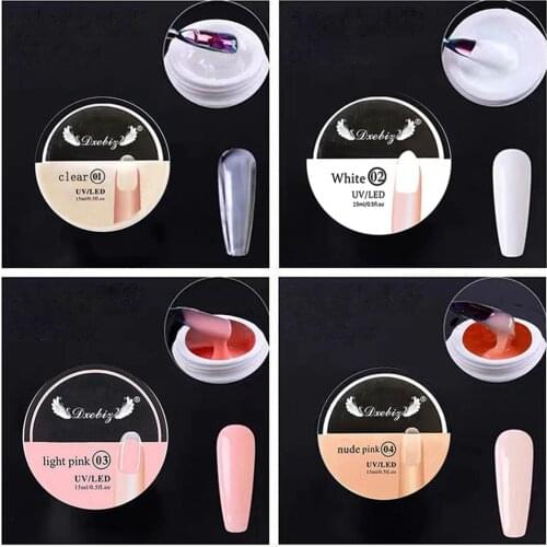 4 Colors Nail Gel Lasting Nail Art Uv Nail Gel 15 Ml Phototherapy Free Paper Extension Shiny Nail Accessories Wholesale 2021 New