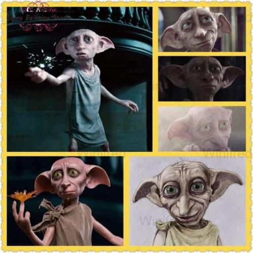5D Diamond Painting Magic Elf Monster Dobby Mosaic Wall Art Full Drill Diamond Embroidery Cross Stitch Kit Home Decoration Gift