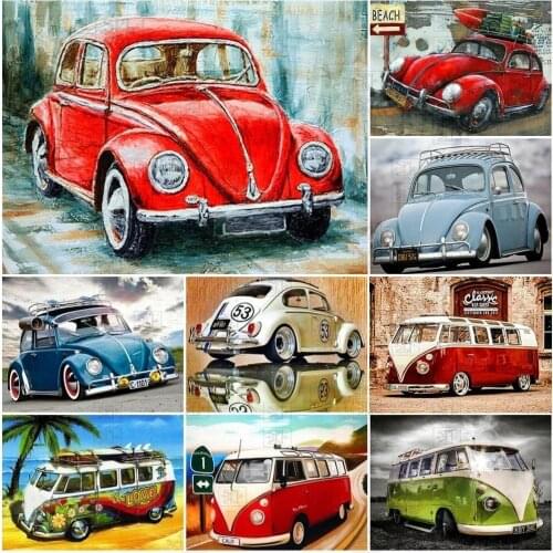 5D Diy Diamond Painting Car Full Square Round Diamond Embroidery Mosaic Color Autos Cross Stitch Home Decoration Hobby Craft