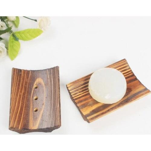 Black Color Wooden Soap Tray Bathroom Soap Holder Drain Water With 3 Holes Soap Dish Bath Accessories New Arrival SN3726