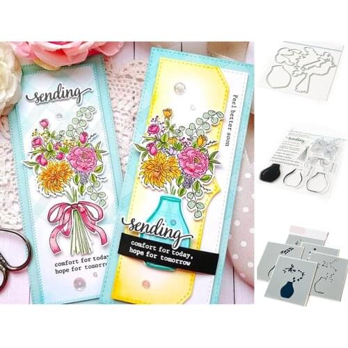 Flower Vase Metal Cutting Dies Stamps Scrapbooking Embossed Card Album Craft Template Handmade Stencil Hot New For 2021 Arrival