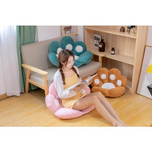 Kids Cat Bear Paw Plush Cushion 2 Size Indoor Floor Cushion Plush Sofa Colorful Animal Decorative Pillow Adult Gift