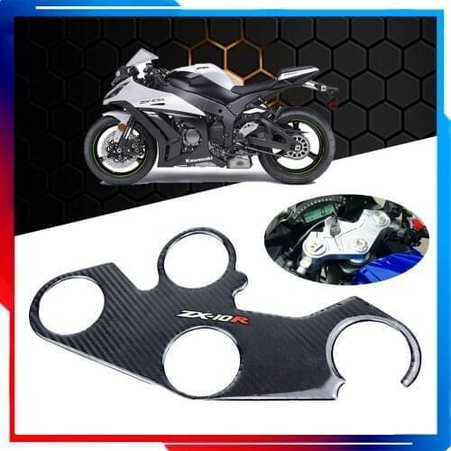 FOR Kawasaki ZX10R ZX-10R 3D Motorcycle Carbon Fiber Upper Triple Yoke Cover Protective Sticker Sticker Pack 2016-2021