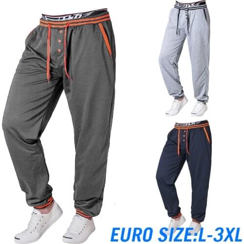 Mens Casual Pants Joggers Sweatpants Solid Color Trousers Fitness Sportswear Jogger Track Pant Plus EURO Size L-3XL