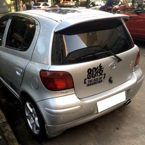 Use For Toyota Vitz 2002-2011 Spoiler ABS Plastic Forging Carbon Fiber Look Rear Trunk Wing Car Body Kit Accessories