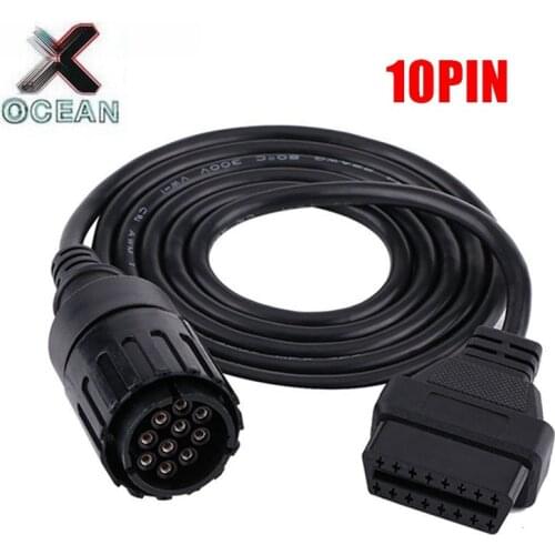 OBD 10Pin male to OBD2 16Pin female For BMW ICOM A2 D Cable For BMW 10 Pin Motorcycle Adapter iCOM D Diagnostic Cable