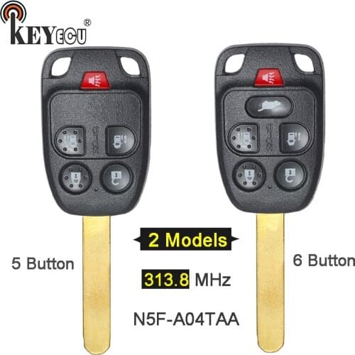 KEYECU 313.8MHz FCC ID: N5F-A04TAA 4+1 5+1 5 / 6 Button Remote Key Fob for Honda Odyssey 2011 2012 2013 2014