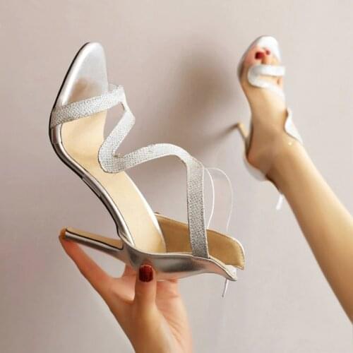 Classic Sandals Women Shoes Extreme High Heels PVC Jelly Transparent Shoes Clear Peep Toe Pumps Ladies Stiletto Sandale Femme