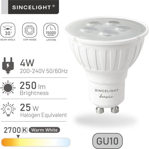 PAR16 Focos LED Downlights Bulb Lamp with GU10 Base,5W,2700K(Non-Dimmable/35° Beam Angle/RA≈85/Spot Light)Pack of 6,Pack of 12