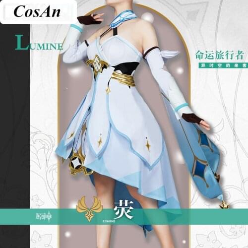 Hot Game Genshin Impact Lumine Cosplay Costume The High Quality Fashion Combat Uniform Dress Halloween Party Role Play Clothing