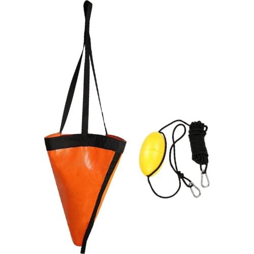 Small Sea Anchor Drogue Drfiting Brake w/ 24inches Tow Rope for 15-20ft / 6.2m Sail Boat Inflatable jetskis / Kayaks / Yachts