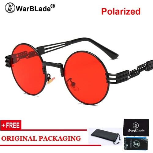 WarBLade Brand Designer Classic Steampunk Polarized Round Sunglasses Men Women Vintage Retro Glasses Driving Sunglass Eyewear