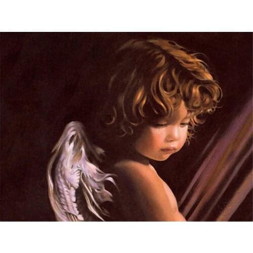 Angel Girl Printed Canvas 11CT Cross-Stitch Full Kit Embroidery DMC Threads Knitting Handmade Painting Craft Home