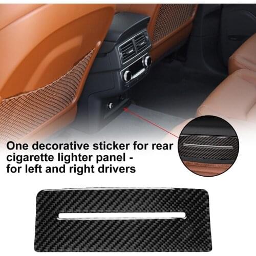 Cigarette-Igniter Panel Sticker Carbon Fiber Black Decal Rear Cigarette-Igniter Panel Cover for Audi New Q7 SQ7 4M 2016-2019