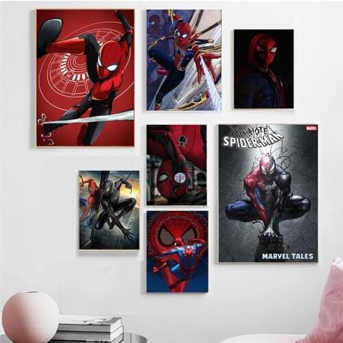Marvel Superhero Anime Spiderman Wall Art Canvas Painting Nordic Posters And Prints Wall Pictures For Living Kids Room Decor