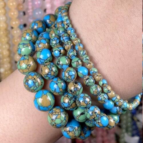 Natural Tang Sancai Agates Stone Round Beads Spacer Beads For Jewelry Making Diy Bracelet Accessories 4-12 mm 15"