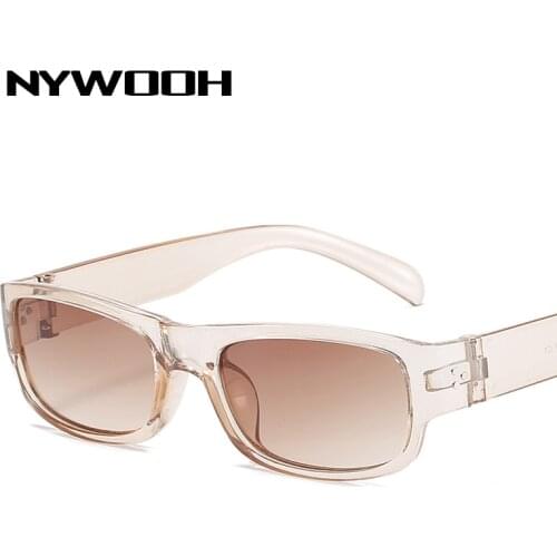 NYWOOH Brand Vintage Rectangle Sunglasses Men Women Retro Small Square Sun Glasses Leopard Green Eyewear for Woman Mens