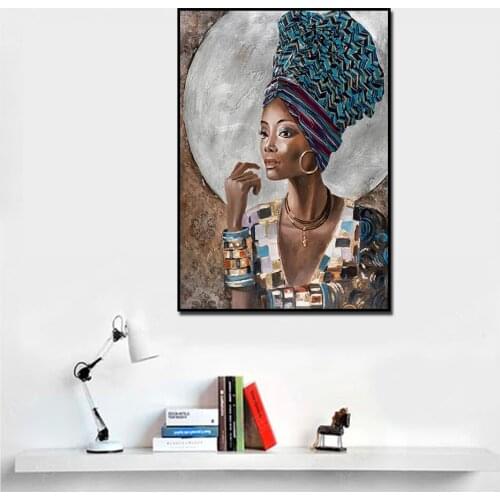Poster Modern Abstract Picture African Girl Graffiti Art Canvas Black Women HD Prints Wall Living Room Home Decor