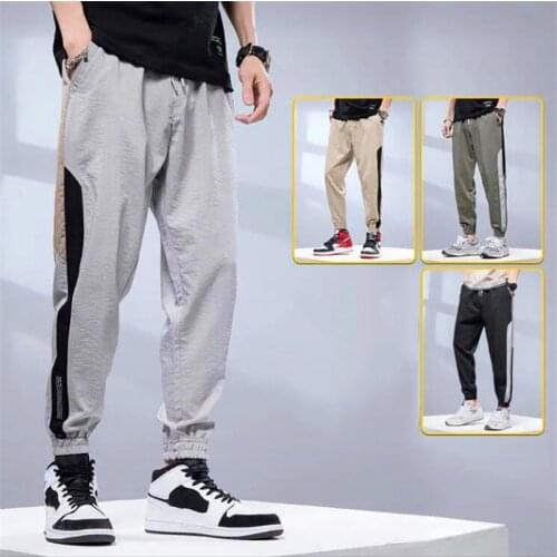 Casual Pants for Men Korean Style Male Streetwear Baggy Quick-drying Pants Plus Size Summer Trousers Pantalones Hombre