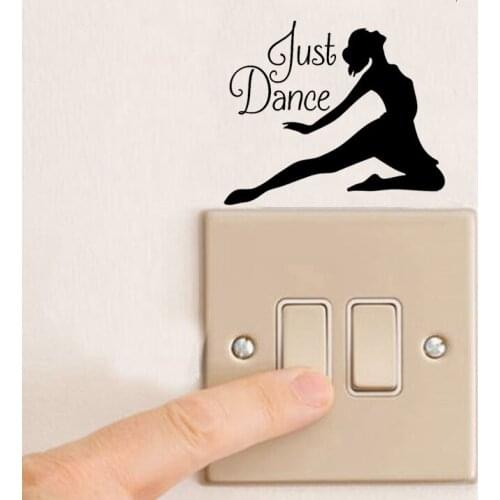 Just Dance Vinyl Switch Stickers Artistic Dancing Removable Home Decoration Wall Sticker A2049