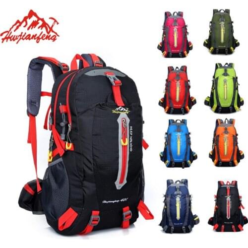 40L Outdoor Backpack Travel Climbing Backpacks Waterproof Rucksack Ski Mountaineering Bag Nylon Camping Hiking Backpack