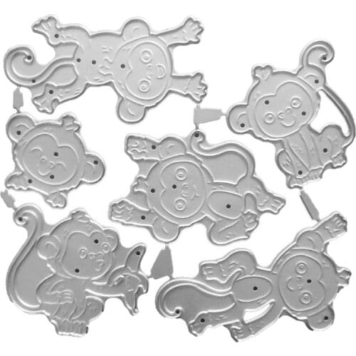 DIY Embossing Little Monkey Card Knife Mould, Carbon Steel Printing Steel Mould for Album Paper Card Making