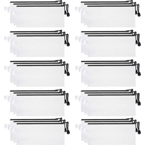 Zipper Mesh Pouch,Waterproof File Storage Bags, Multipurpose For Organizing Office Supplies Cosmetics Travel Bag