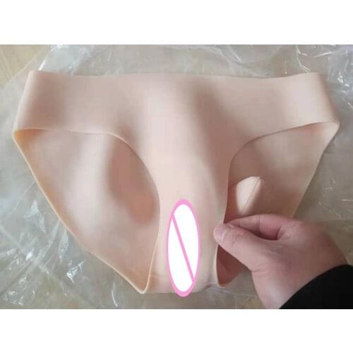 Silicone Fake Vagina Underwear Panties Men Penetratable Vagina Boxer Briefs for Crossdresser Transgender Shemale Gaff Soft Tits