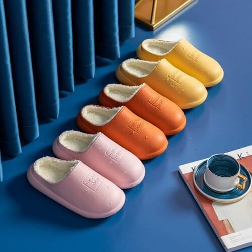 Slippers Winter Warm Men Shoes Waterproof Women Non-Slip Slippers Plush Cotton Indoor Couples Outdoor Home Autumn Thick Shoes