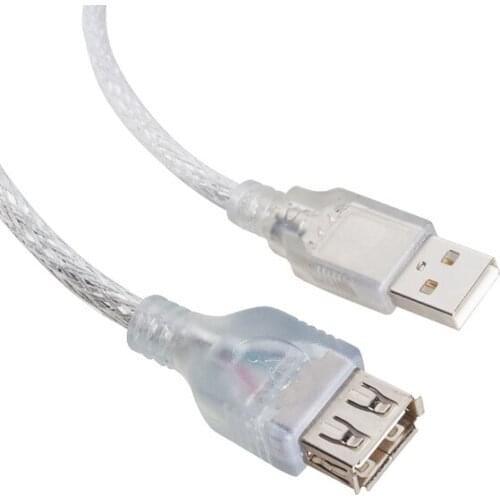 USB EXTENSION CABLE 1.5 METERS TRANSPARENT POWERMASTER