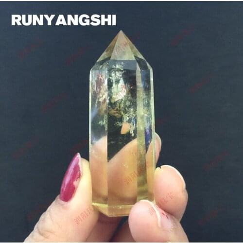 Yellow Single Tip Stone Pillar Melting Refining Stones and Minerals Wholesale Factory Stone Drop Shipping Runyangshi ZH33