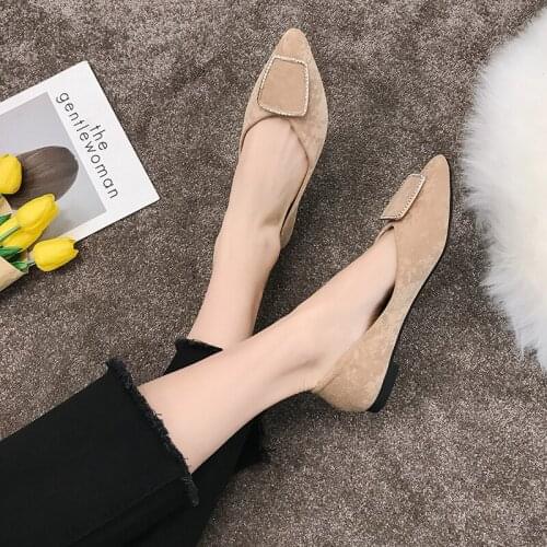 Flat shoes non-slip Pure color Square head Spring new women fashion simple and generous wild womens shoes High Quality U25-30