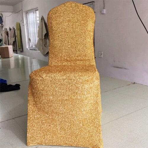 Golden Chair covers, Elastic Banquet Hotel Wedding Chair Covers, sprinkle dotted silver chair set cushions