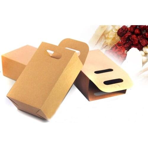 10*15.5*6cm 1000pcs/lot Hot Natural Kraft Paper Bags,Party Gift Packing Box,Cookie/Candy/Nuts Bag/DIY Gift Handle Packing Box