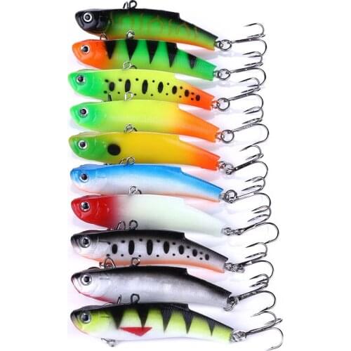 10pcs Winter Fishing Lure VIB Ice Fishing Lure Soft Lead Bait 7cm 17g Isca Artificial Bait Wobber Sinking Fishing Lure