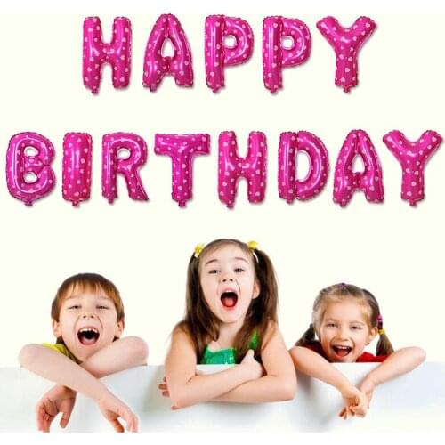 13pcs/lot 16inch Happy Birthday Letter Shaped Ballons 3 Colors Decoration Air Balloon Foil Inflatable Party Balloons CP0717