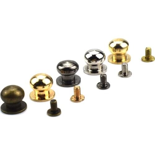 20PCS Nipple Nail Buckles Metal Rivet for Bag Purses Fastner Clasps Studs Screw Buttons Leathercraft Accessories 5MM 6MM 7MM 8MM