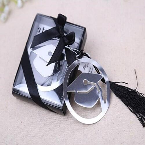 20pcs Graduation cap bookmark with Elegant black tassel graduate party and gifts party souvenirs