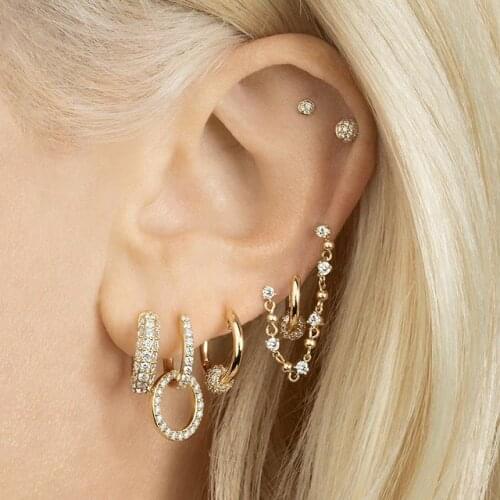 2021 Classic Colorful Cz Circle Hoop Earring Mini Small Hoops Delicate Minimal Rainbow Jewelry For Female Women Fashion Jewelry