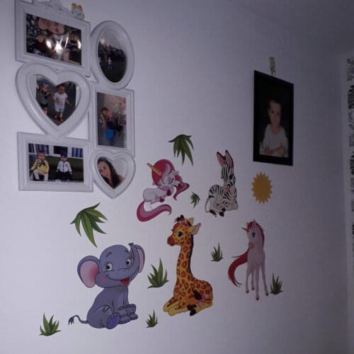 50cm x 70cm Removable Cute Zoo Animals Wall Sticker Decal For Kids Nursery Baby Room Decorative