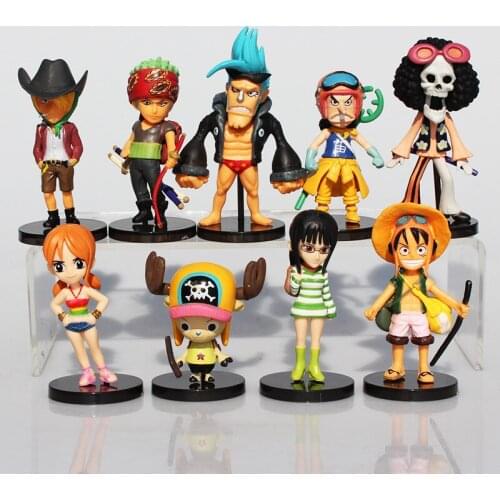 9pcs/set 6-9cm Anime Mini Luffy Roronoa Zoro Sanji Chopper Franky Nami Figure Toys