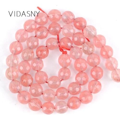 Natural Stone Faceted Watermelon Red Crystal Beads For Jewelry Making 4 6 8 10 12mm Spacer Beads Diy Necklace Bracelet 15