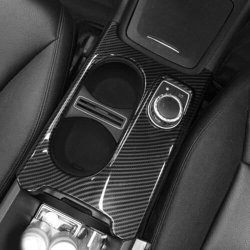 Center Console Water Cup Panel Cover Trim Carbon Fiber Style For Mercedes Benz GLA X156 CLA C117 A Class 2013-2018 RHD ABS