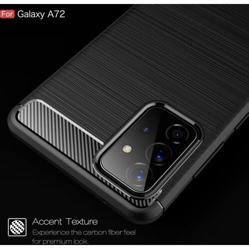 For Samsung Galaxy A 12 32 52 72 Case Soft Silicone Carbon Fiber Drawing Cover Phone Case Shockproof Durable Flex Bumper