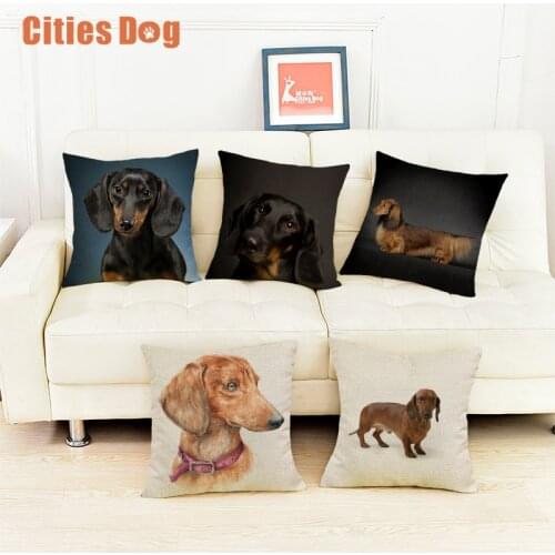 Dachshund dog Decorative Cushion cover Pillows coussin para el hogar decoracion linen animal throw Car Pillow almofada cojines