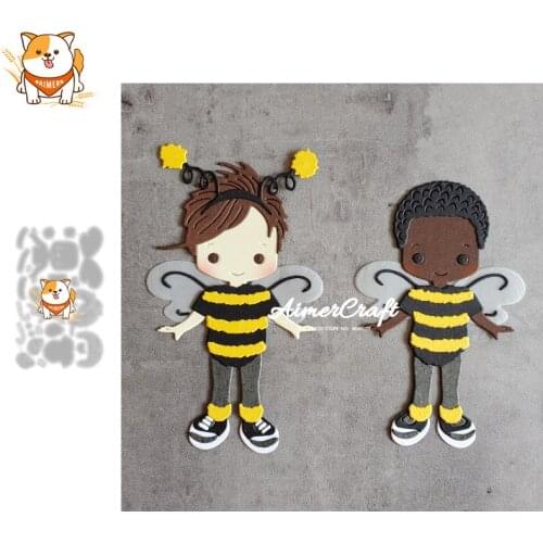 Boy Bee Animal Metal Cutting Dies Mold Knife Scrapbooking Stencil DIY Embossing Craft Die Cuts Card Making New Dies For 2021