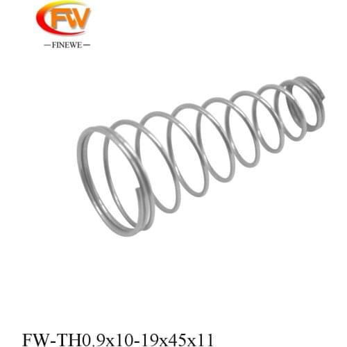 FINEWE Custom SUS304 Tower Pagoda Spring 0.9mm Wire Small Conical Pressure Compression Spring 45mm Hight