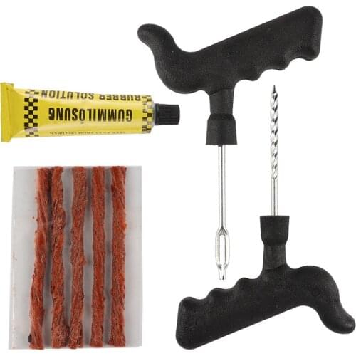 Car Tire Repair Tool Tire Repair Kit Studding Tool Set Auto Bike Tubeless Tire Repair Puncture Plug Garage Car Accessories