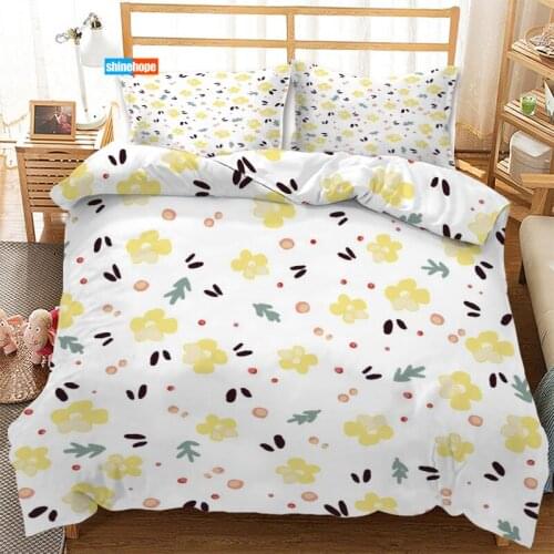 3 Pcs Luxury Duvet Cover Set Fashion Small Floral Bedding Sets Comforter Duvet Cover Pillowcase Home Textiles